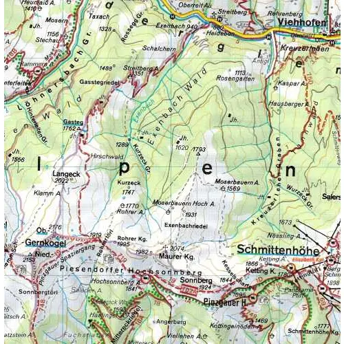 Zell am See Kaprun Saalbach mapa 1:50 000 TU FB
