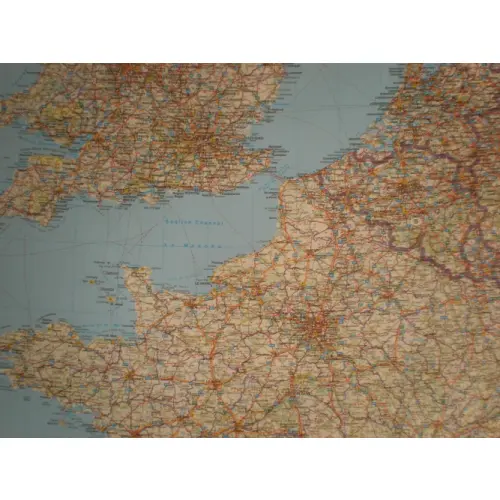 Europa Zachodnia mapa ścienna samochodowa arkusz papierowy 1:2 000 000