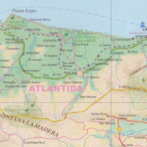 Honduras mapa 1:750 000 ITMB