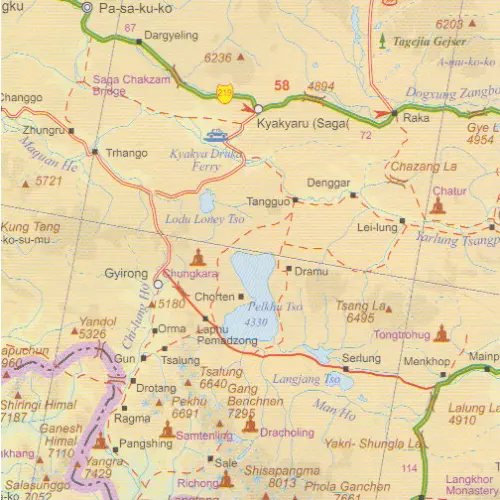 Tybet mapa 1:1 680 000 ITMB
