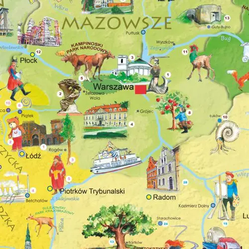 Polska Młodego Odkrywcy mapa ścienna dla dzieci na podkładzie magnetycznym ArtGlob