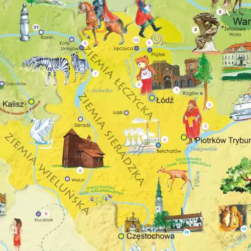 Polska Młodego Odkrywcy mapa ścienna dla dzieci arkusz papierowy