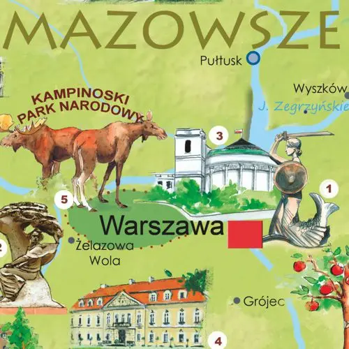 Polska Młodego Odkrywcy mapa ścienna - naklejka XL dla dzieci