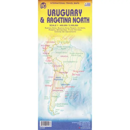Argentyna północna i Urugwaj mapa 1:2 200 000/1:800 000 ITMB