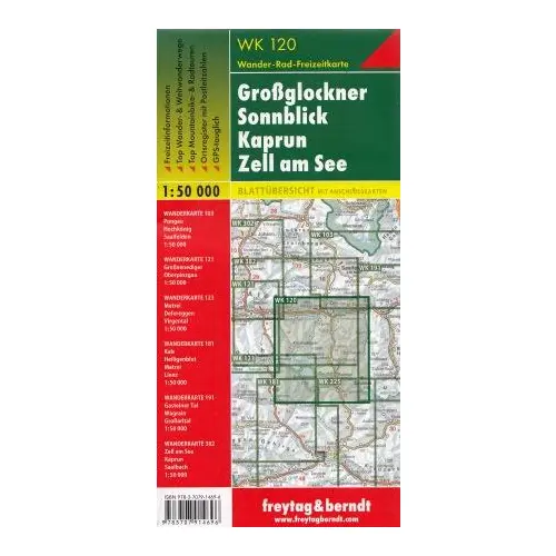 Grossglocker - Sonnblick - Kaprun - Zell am mapa 1:50 000 Freytag & Berndt