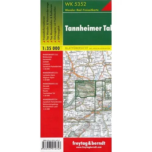 Tannheimer Tal mapa 1:35 000 Freytag & Berndt