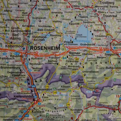 Austria mapa ścienna samochodowa 1:500 000