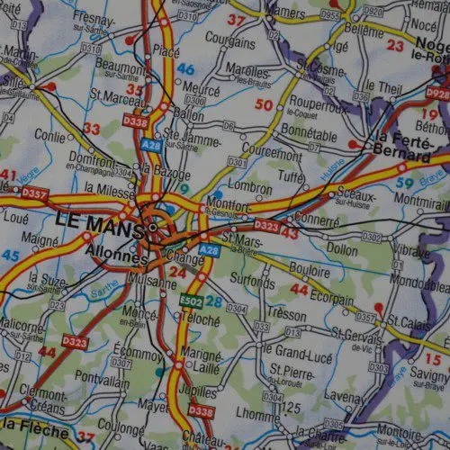 Francja mapa ścienna samochodowa na podkładzie magnetycznym 1:1 000 000
