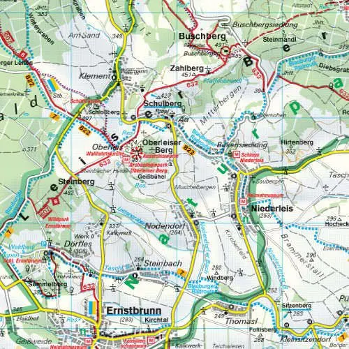 Dolna Austria Weinviertel część zachodnia mapa turystyczna 1:50 000 Freytag & Berndt