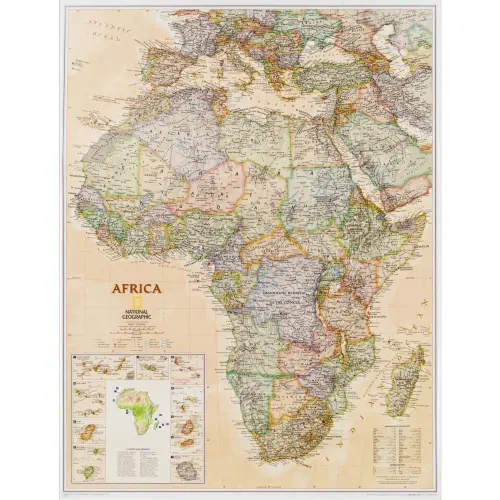 Afryka Executive mapa ścienna polityczna arkusz papierowy, 1:14 244 000