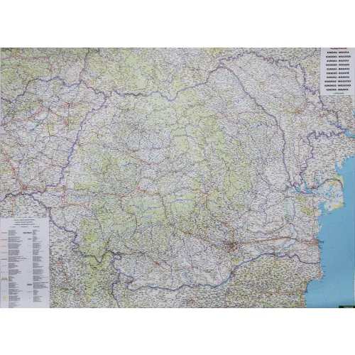 Rumunia mapa ścienna samochodowa arkusz laminowany 1:700 000