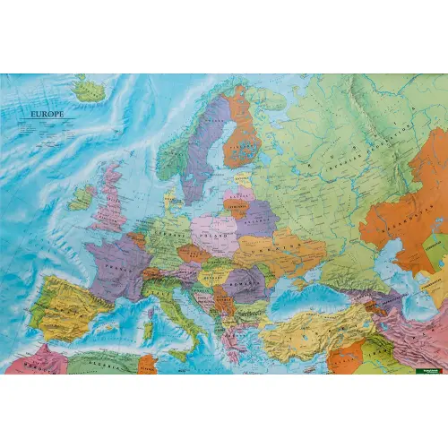 Europa mapa ścienna polityczna arkusz papierowy, 1:6 000 000