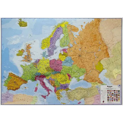 Europa mapa ścienna polityczna arkusz papierowy, 1:4 300 000