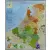 Benelux Belgia Holandia Luksemburg mapa ścienna kody pocztowe na podkładzie do wpinania 1:420 000