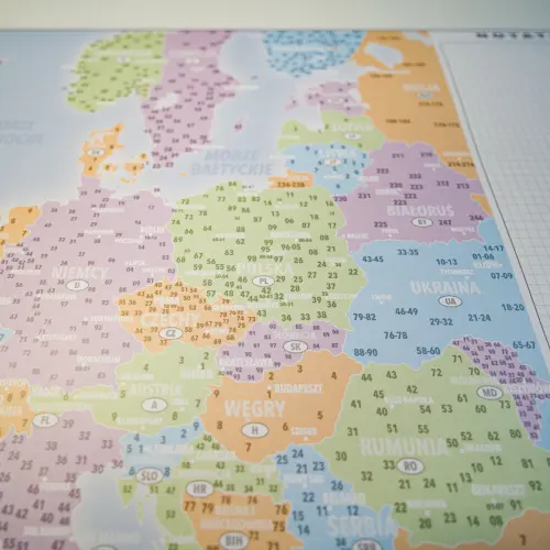 Podkładka na biurko z mapą kodową Europy - biuwar z notatnikiem