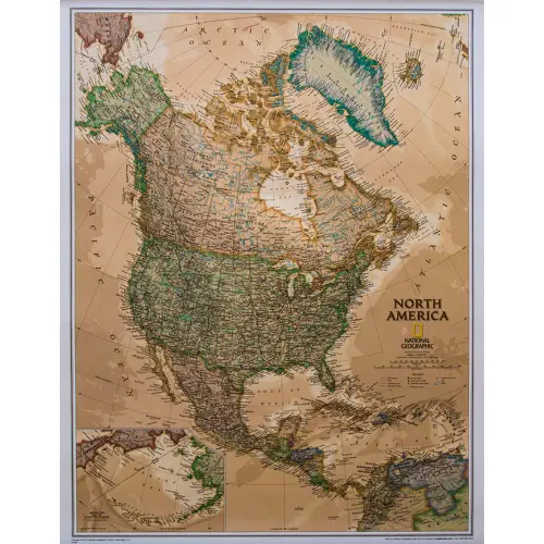 Ameryka Północna Executive mapa ścienna polityczna arkusz papierowy 1:14 009 000