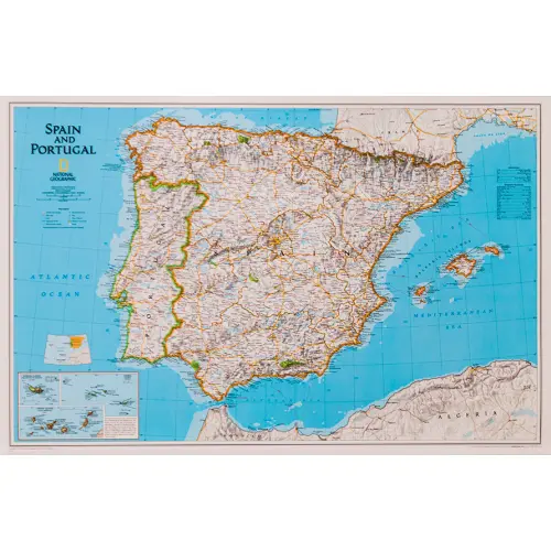 Hiszpania i Portugalia Classic mapa ścienna polityczna arkusz papierowy 1:2 074 000