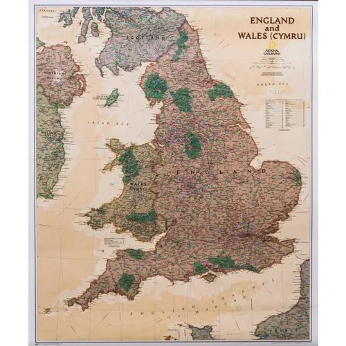 Anglia i Walia Executive mapa ścienna polityczna arkusz laminowany 1:868 420