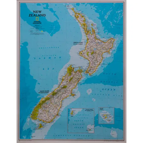 Nowa Zelandia Classic mapa ścienna polityczna arkusz laminowany 1:2 300 000