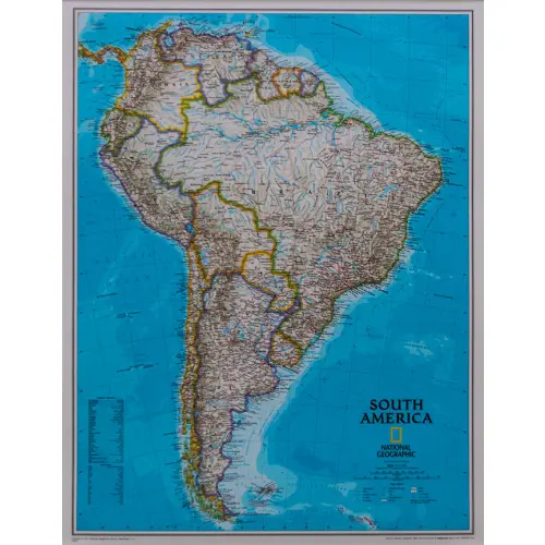 Ameryka Południowa Classic mapa ścienna polityczna arkusz papierowy 1:11 121 000