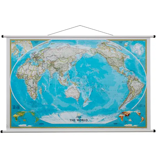Świat Classic Pacific Centered mapa ścienna polityczna, 1:36 384 000