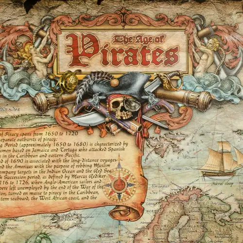 Świat Piratów mapa ścienna stylizowana arkusz laminowany