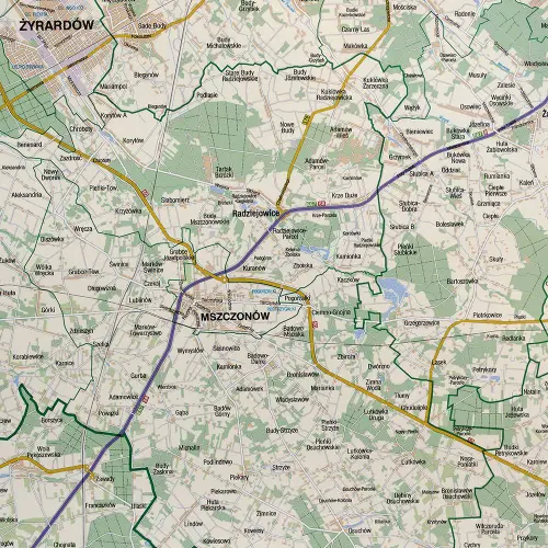 Okolice Warszawy mapa ścienna drogowa arkusz laminowany 1:100 000