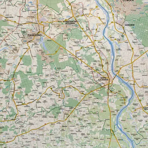 Okolice Warszawy mapa ścienna drogowa arkusz laminowany 1:100 000
