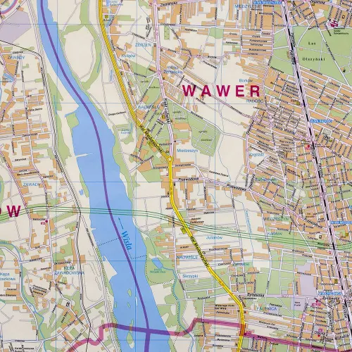 Warszawa mapa ścienna administracyjno-drogowa na podkładzie do wpinania 1:26 000
