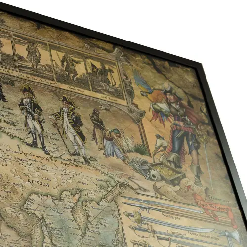 Świat Piratów mapa ścienna stylizowana na podkładzie do wpinania znaczników