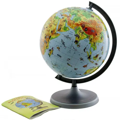 Globus fizyczny ze zwierzętami, 22 cm