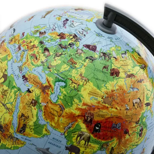 Globus fizyczny ze zwierzętami, 22 cm