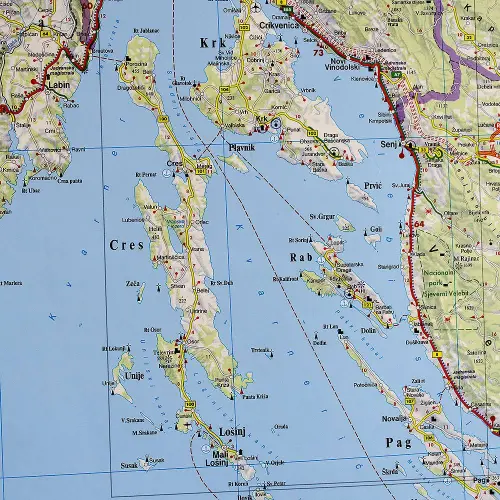 Chorwacja mapa ścienna na podkładzie do wpinania 1:500 000