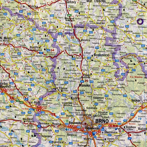 Czechy mapa ścienna samochodowa na podkładzie do wpinania 1:400 000