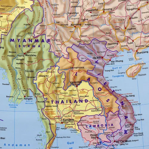 Azja mapa ścienna polityczna arkusz laminowany 1:9 000 000