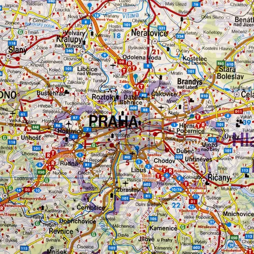 Czechy mapa ścienna samochodowa na podkładzie 1:400 000
