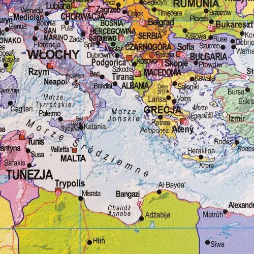 Świat polityczny mapa ścienna arkusz laminowany 1:20 000 000