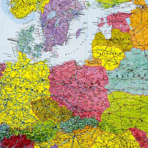 Europa mapa ścienna polityczna arkusz laminowany 1:3 200 000