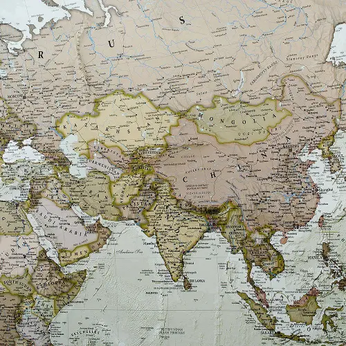 Świat polityczny antyczny mapa ścienna na podkładzie 1:30 000 000
