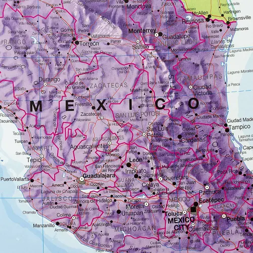 Ameryka północna mapa ścienna arkusz papierowy 1:7 000 000