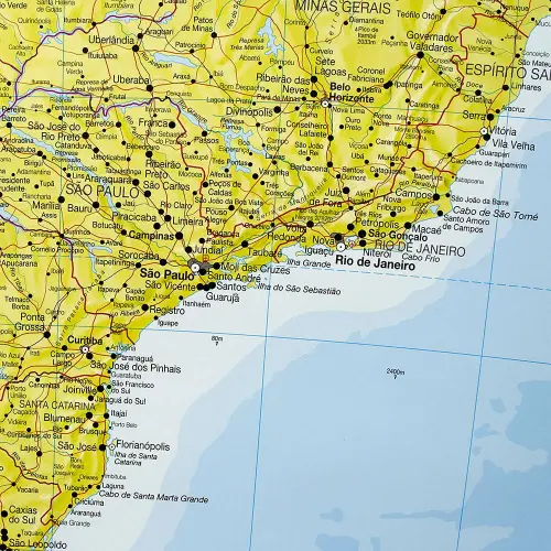 Ameryka południowa mapa ścienna arkusz papierowy, 1:7 000 000
