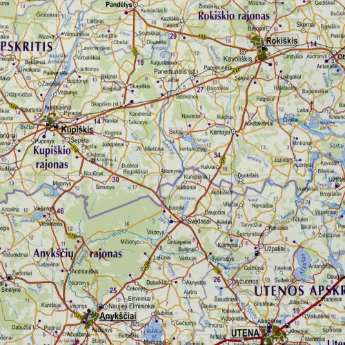Litwa mapa ścienna drogowa arkusz laminowany 1:400 000
