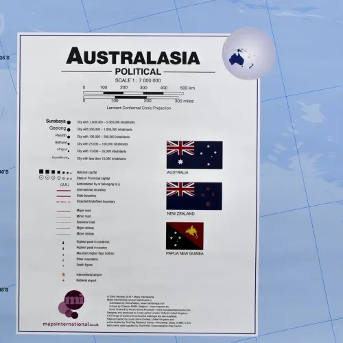 Australia mapa ścienna polityczna na podkładzie, 1:7 000 000