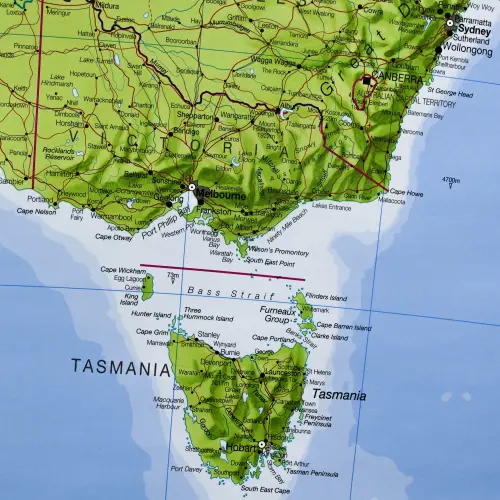 Australia mapa ścienna polityczna na podkładzie, 1:7 000 000