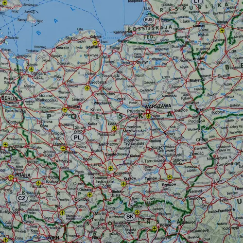 Europa mapa ścienna Koleje - Promy 1:5 500 000