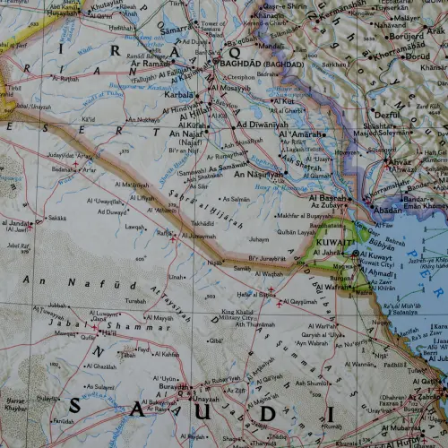 Bliski Wschód Classic mapa ścienna polityczna na podkładzie do wpinania 1:6 083 000