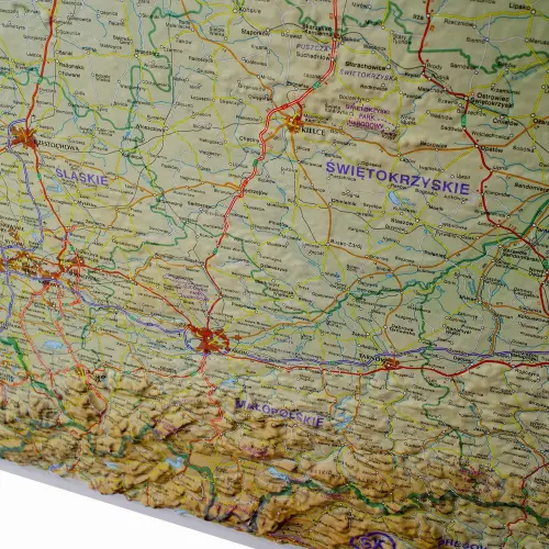 Polska mapa plastyczna w ramie 1:800 000