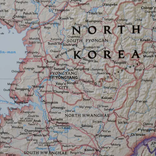 Półwysep Koreański Classic mapa ścienna polityczna arkusz laminowany 1:1 357 000
