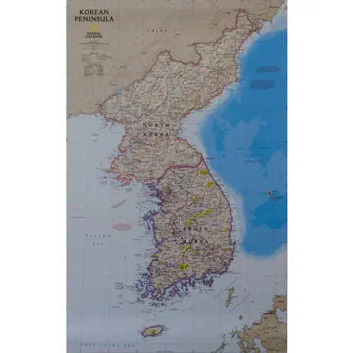 Półwysep Koreański Classic mapa ścienna polityczna arkusz laminowany 1:1 357 000
