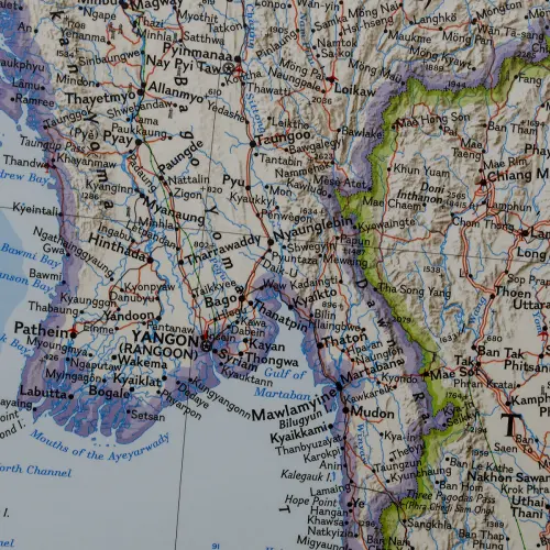 Azja Południowo-Wschodnia Classic mapa ścienna polityczna na pokładzie do wpinania 1:6 497 000
